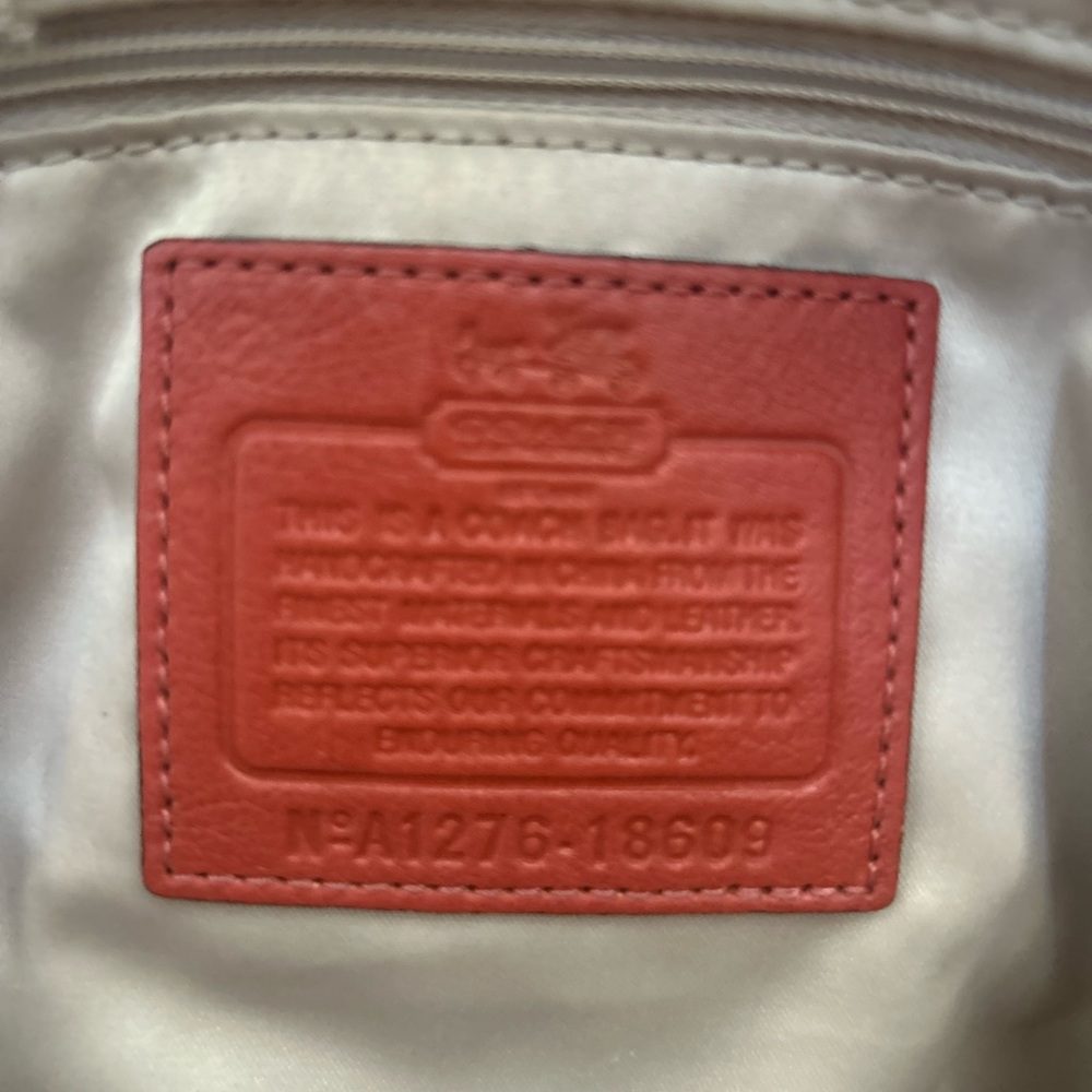Burnt Orange Leather, Madison Lindsay Satchel, Shoulder Bag with Gold hardware - Picture 4 of 7